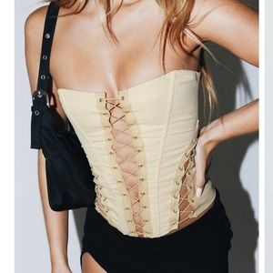 EDEN LACE UP CORSET CREAM PRINCESS POLLY
